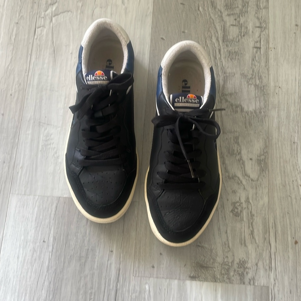Black Leather Ellesse Sneakers Bought in Italy